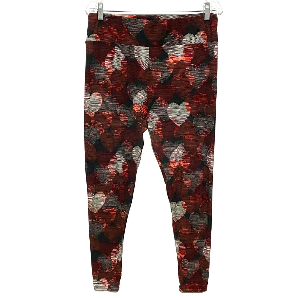 Lularoe Hearts All Over Print Valentines Leggings OS TC Dark Romantic Comfy Soft